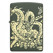  Zippo 48907 - Dragon Design - Green Matte