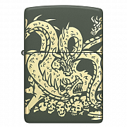  Zippo 48907 - Dragon Design - Green Matte