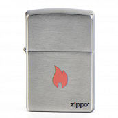  Zippo 200 - Flame Only Colored - Brushed Chrome