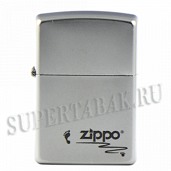  Zippo 205 - Footprints - Satin Chrome