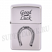  Zippo 205 - Good Luck Horse Shoe - Satin Chrome