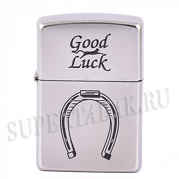  Zippo 205 - Good Luck Horse Shoe - Satin Chrome