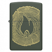  Zippo 48959 - Wood Ring - Green Matte